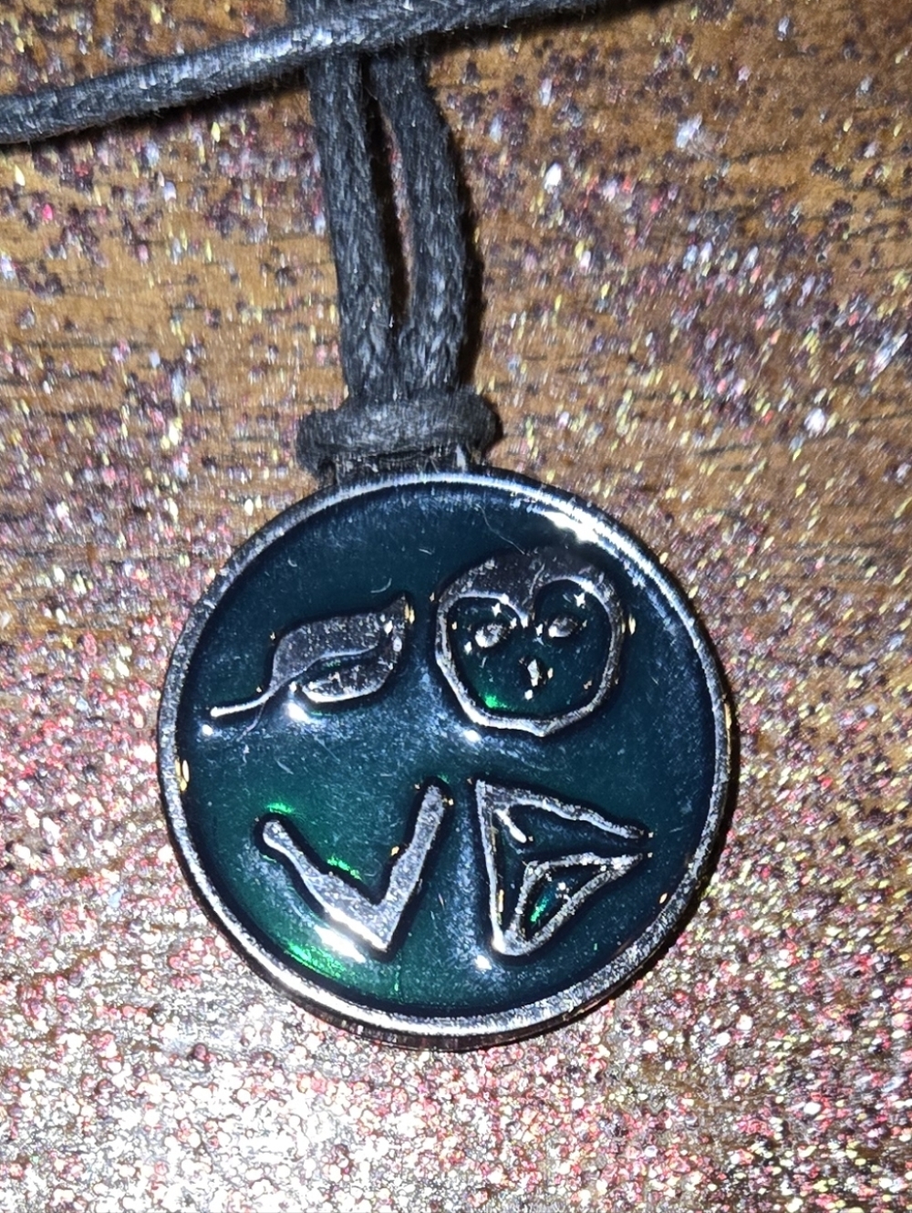 Handcrafted Green Pendant Necklace with Cord